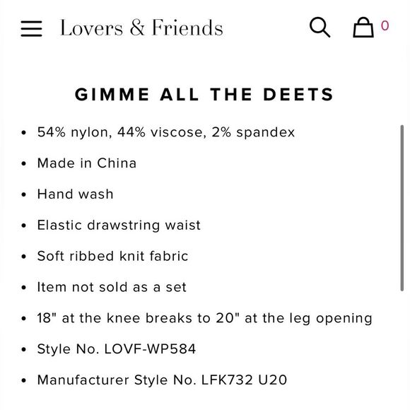 Lovers and Friends Medium Inca Pant Green Travel Flare Ribbed Boho Minimalist - Picture 2 of 5